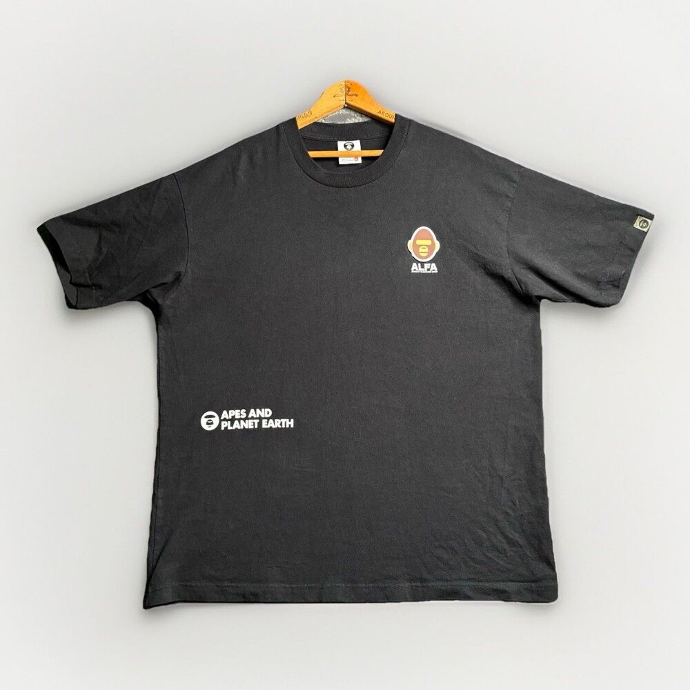 AAPE by A Bathing Ape BAPE T-Shirt Men's Patch Logo Y2K Size XL Black